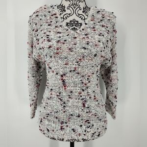 Maori Bee Textured Knit V Neck Sweater Womans Size Medium